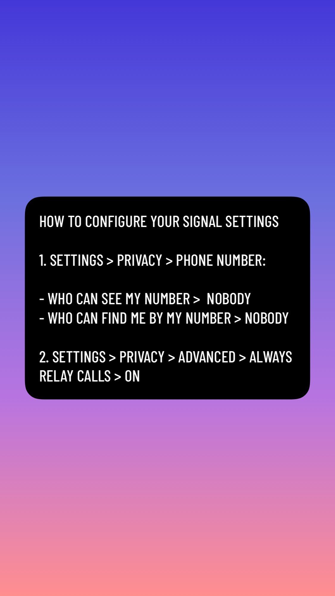Signal Privacy Tips
